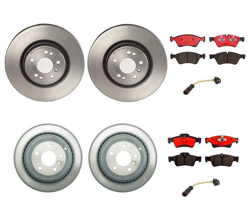 Mercedes Brakes Kit - Pads & Rotors Front and Rear (330mm/330mm) (Ceramic) 164420262064 - Brembo 1595897KIT